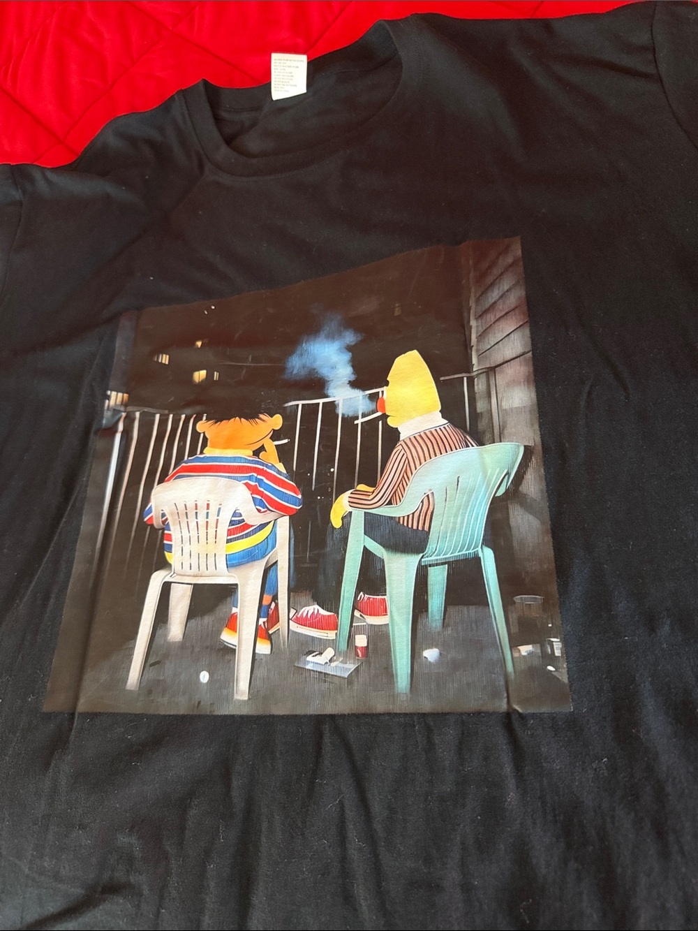 Sesame Street Bert & Ernie Graphic Tee with Colorful Cartoon Print Sz 2x uni-sex